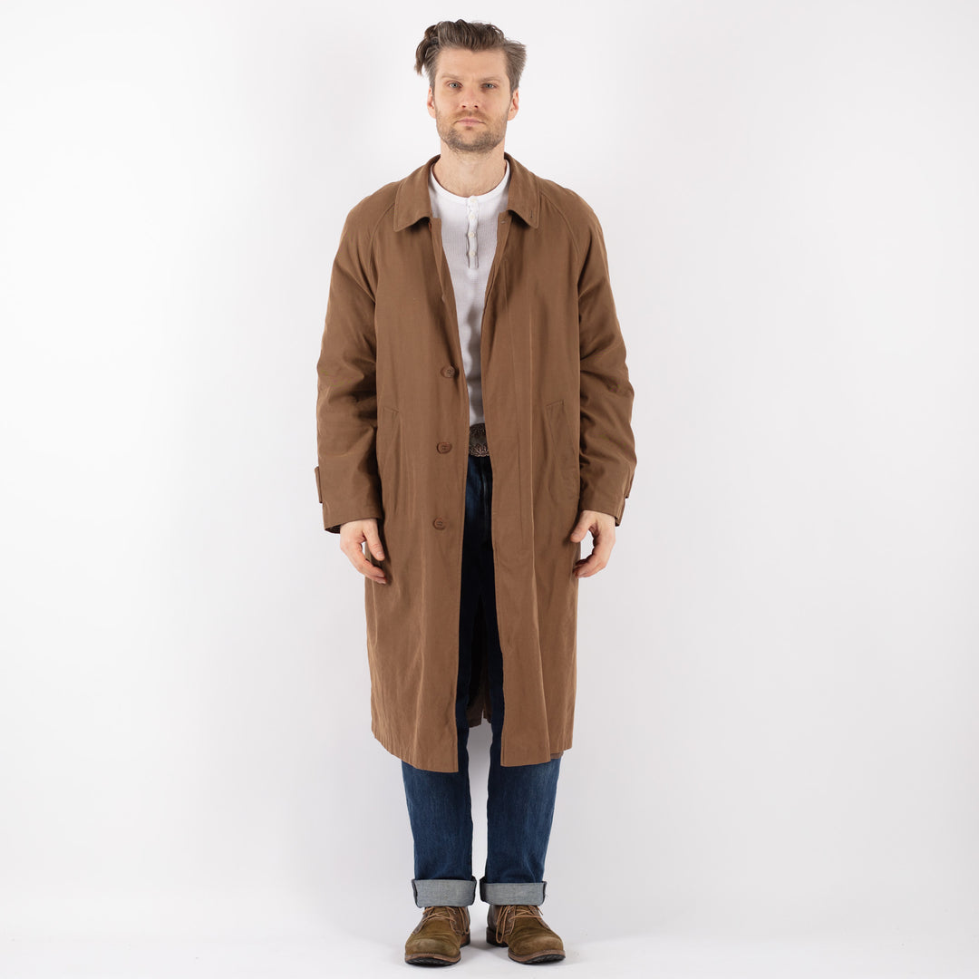Vintage 90's Men Mac Coat in BrownZ1239