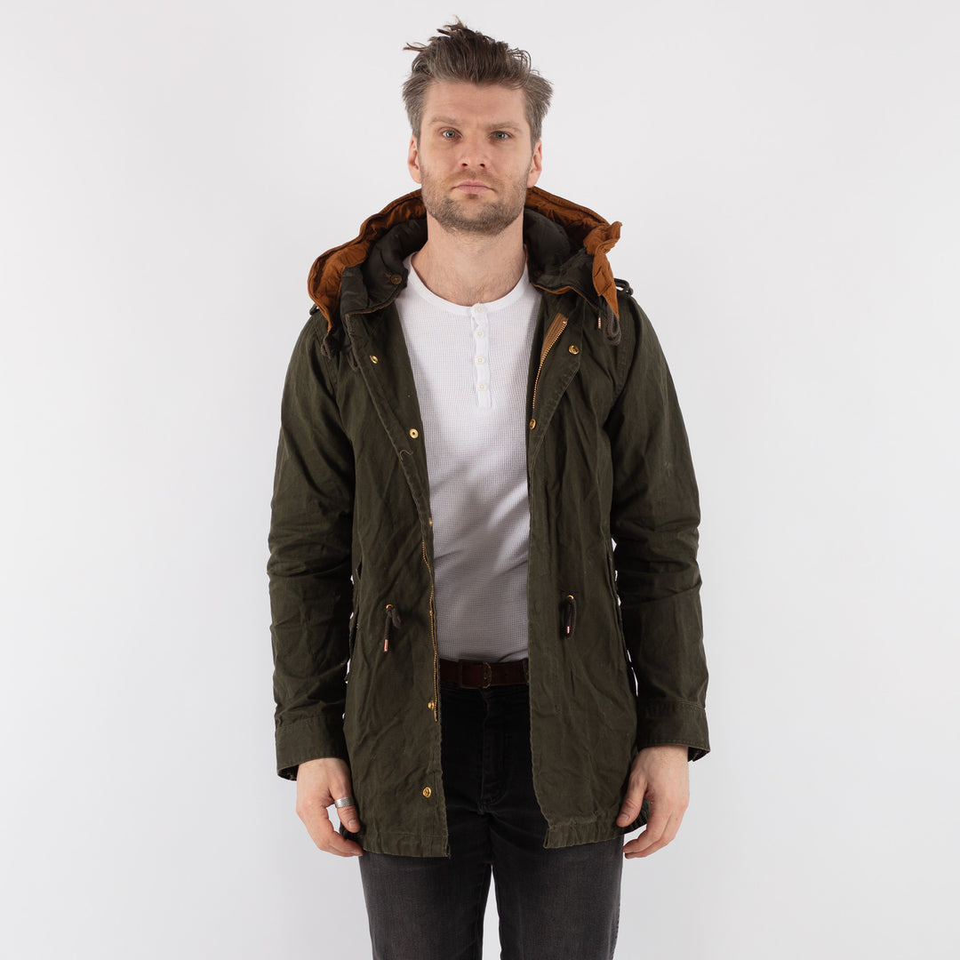 Vintage 00's Men Waxed Canvas Jacket in Green - NorthernGrip