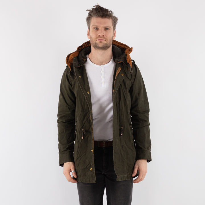 Vintage 00's Men Waxed Canvas Jacket in Green - NorthernGrip