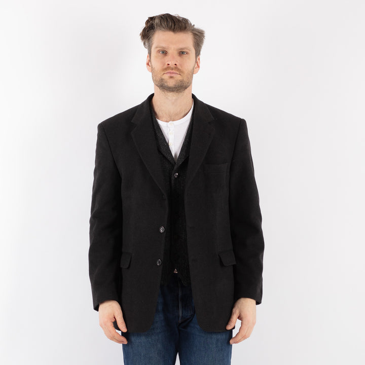 Vintage 90's Men Wool Blazer Jacket in GrayZ1197