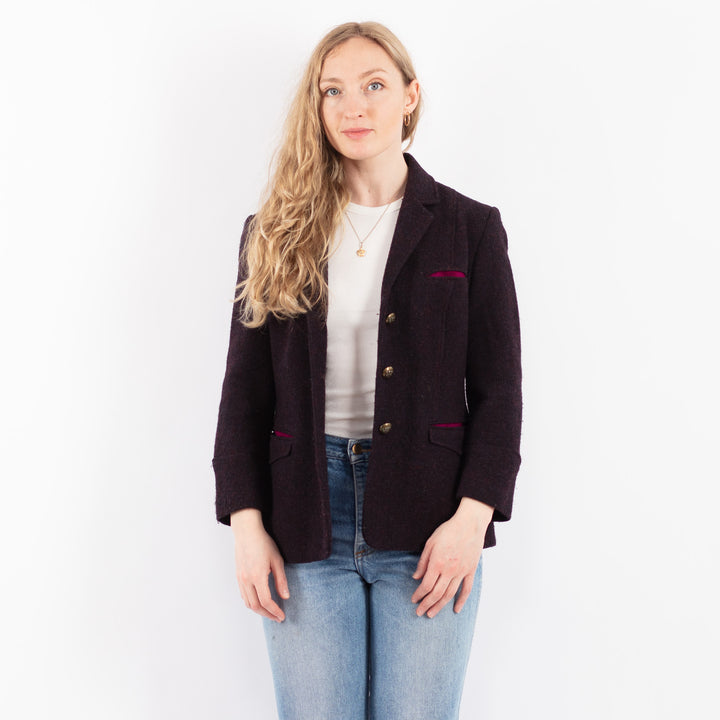 Vintage 70's Women Harris Tweed Jacket in PurpleV9519