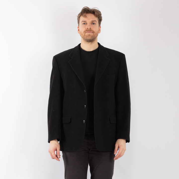 Vintage 90. gadu vīriešu vilnas žakete pelēkā krāsā