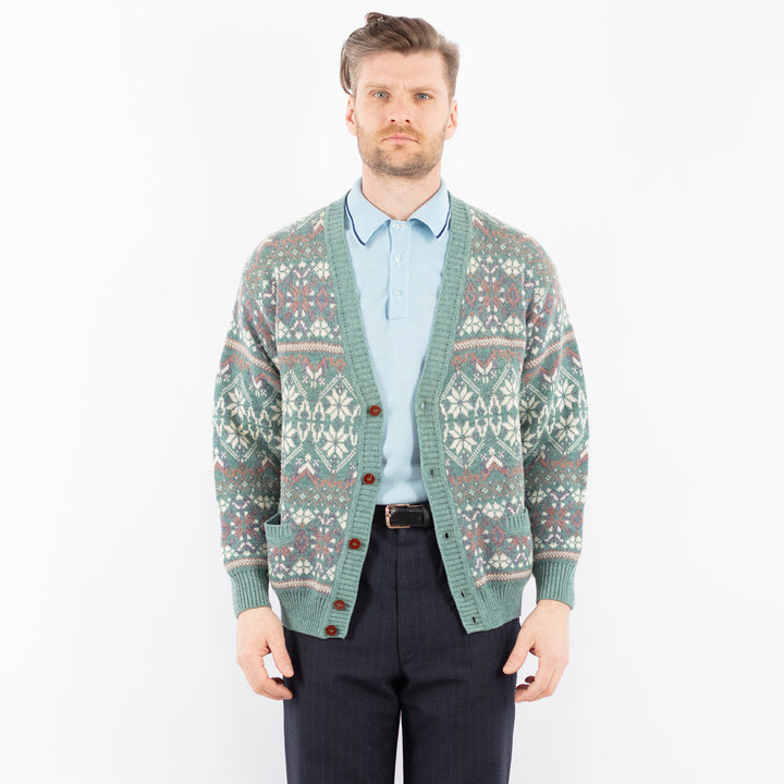 Vintage 70's Men Cardigan in GreenZ1378