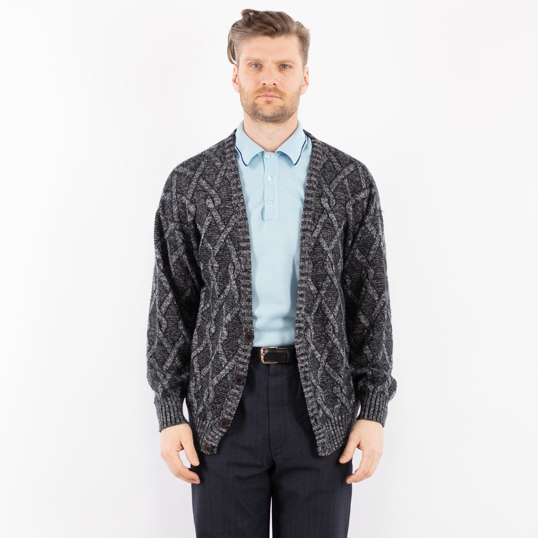 Vintage 80's Men Cardigan in GrayZ1381