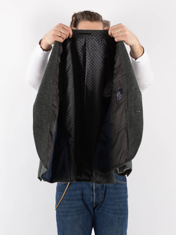 Vintage 00's Men Wool Blazer Jacket in GrayZ1189