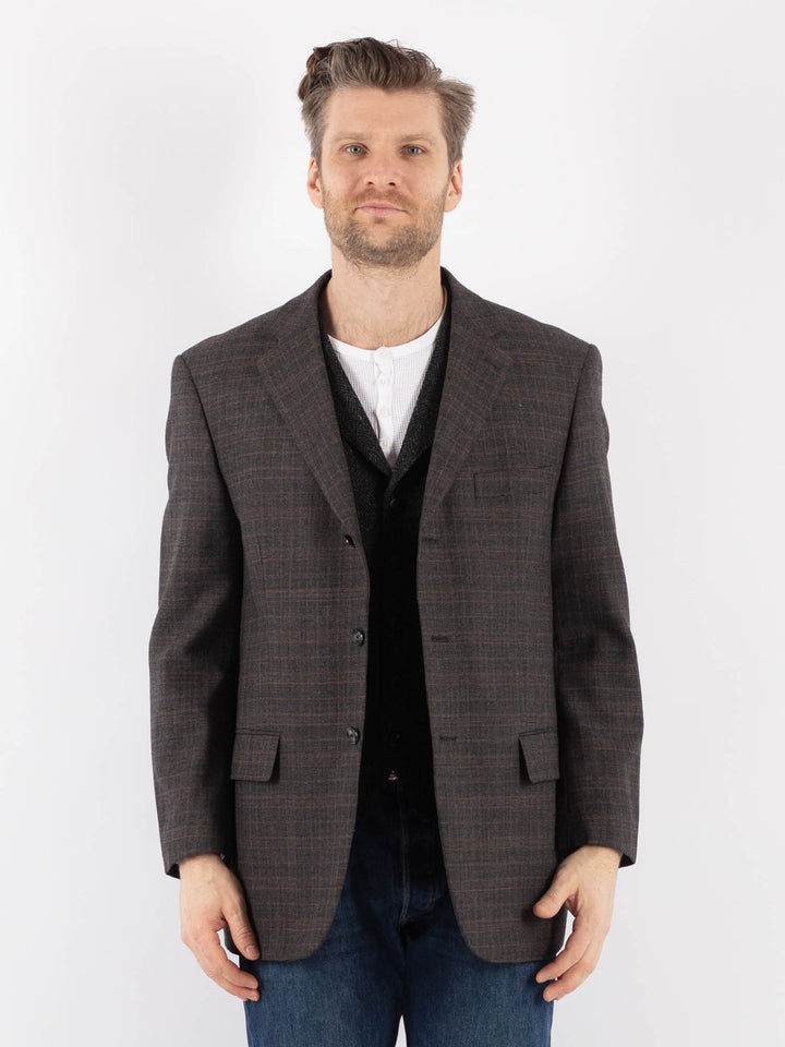 Vintage 00's Men Wool Blazer in GrayZ1195