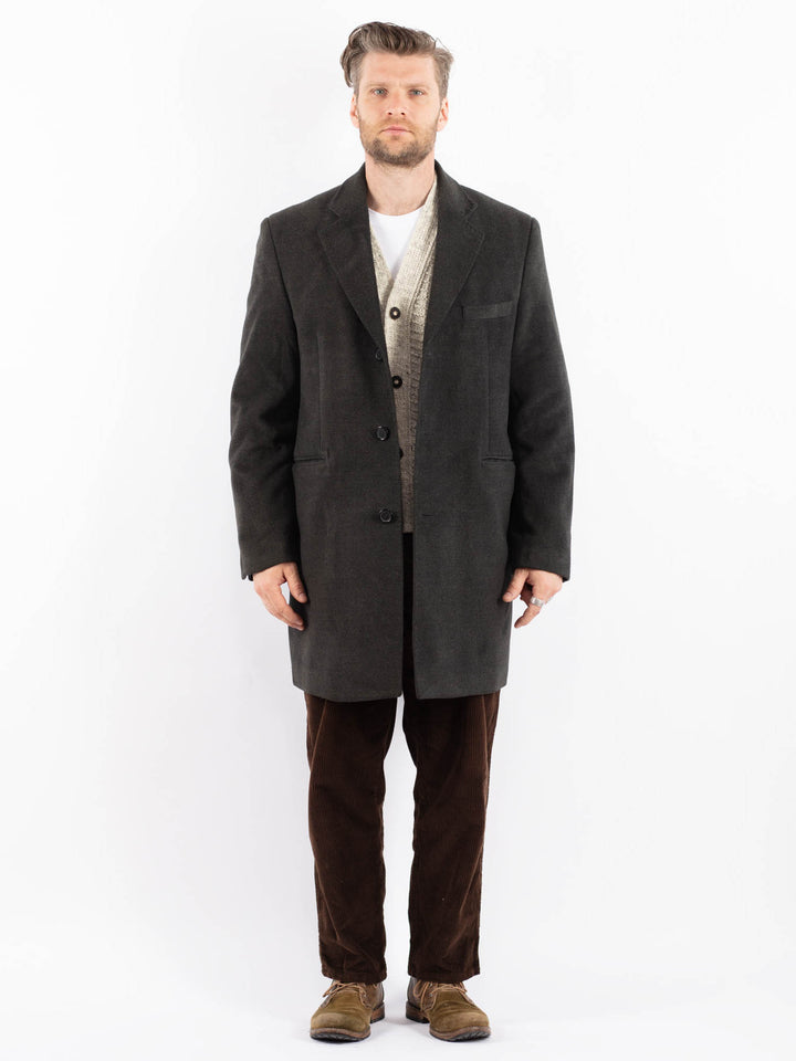 Vintage 00's Men Polyester Blend Coat in GrayZ1609