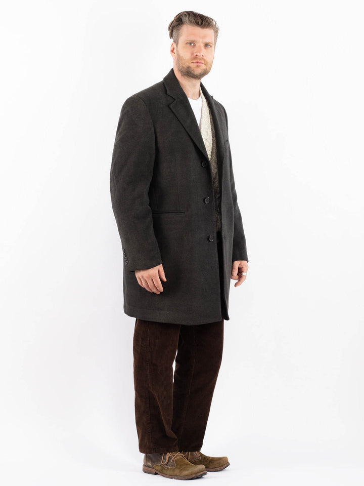 Vintage 00's Men Polyester Blend Coat in GrayZ1609