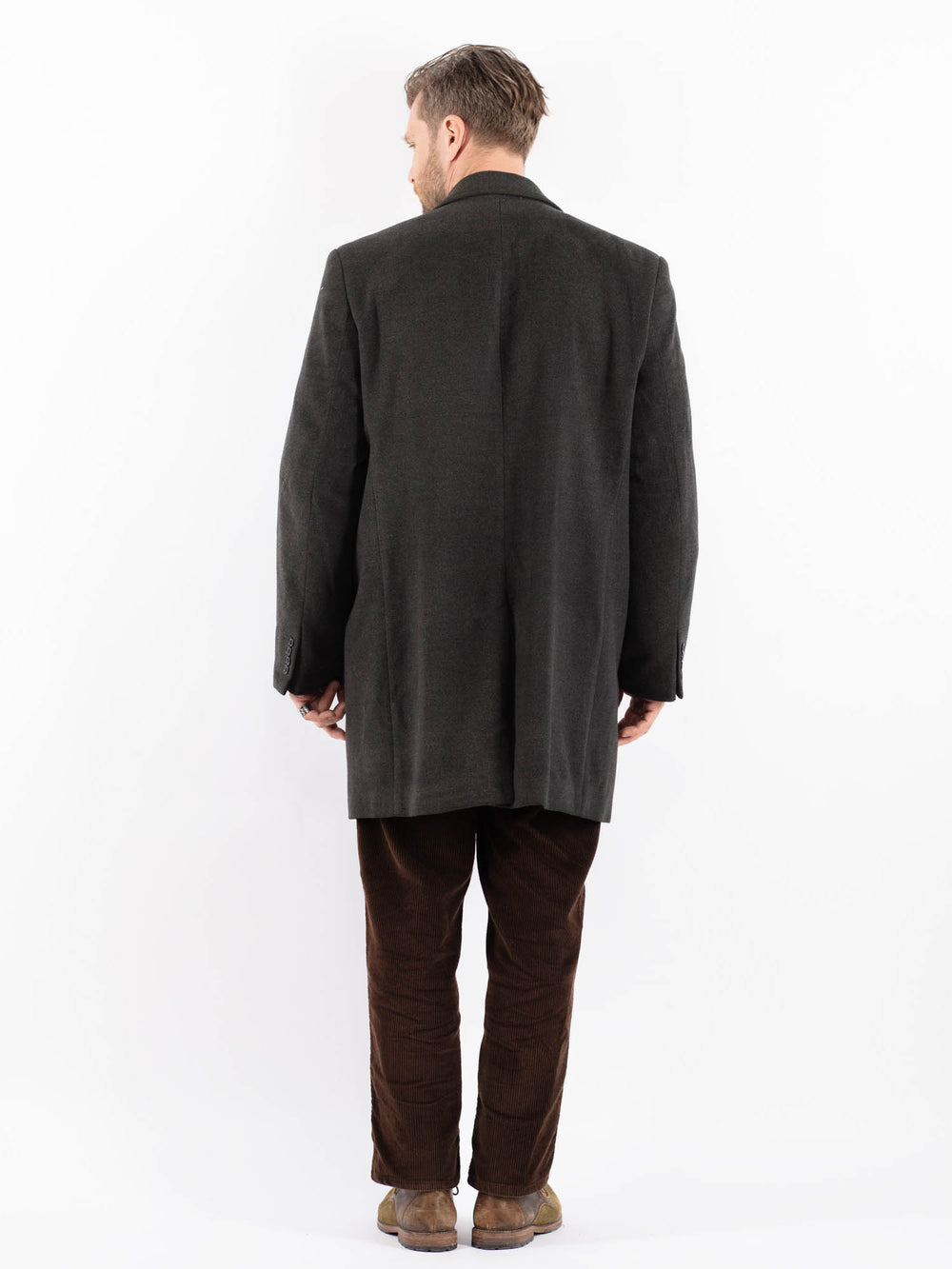 Vintage 00's Men Polyester Blend Coat in GrayZ1609