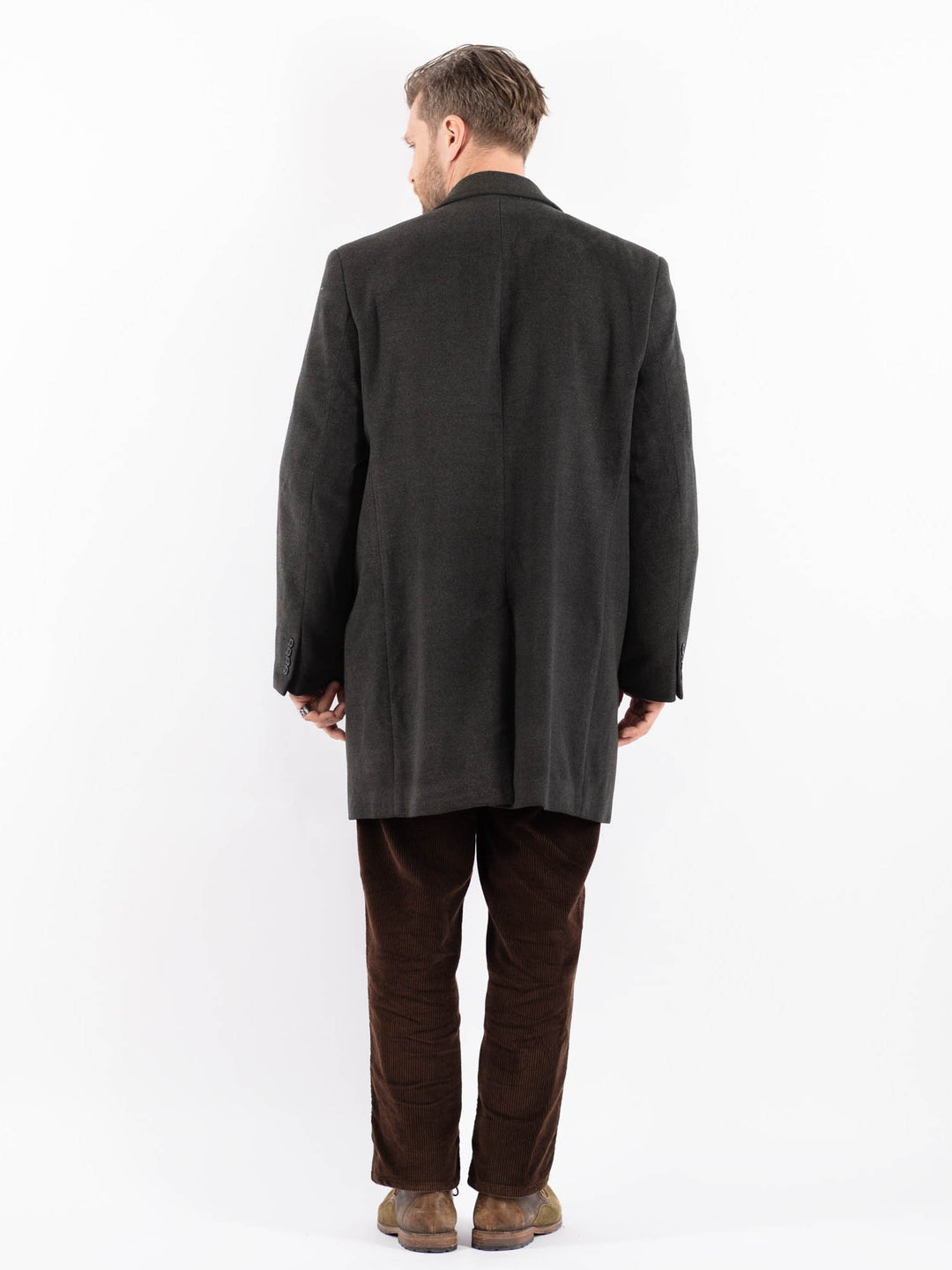 Vintage 00's Men Polyester Blend Coat in GrayZ1609