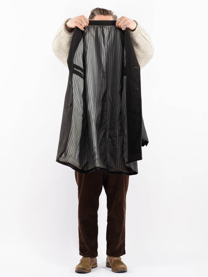 Vintage 00's Men Polyester Blend Coat in GrayZ1609