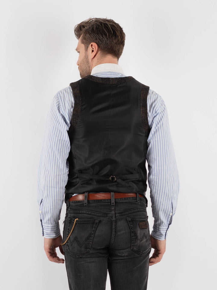 Vintage 00's Men Harris Tweed Vest in Brown - NorthernGrip