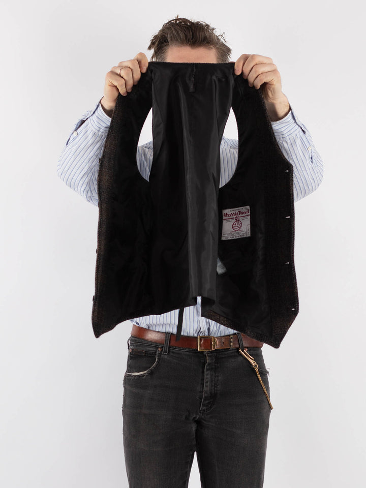 Vintage 00's Men Harris Tweed Vest in Brown - NorthernGrip