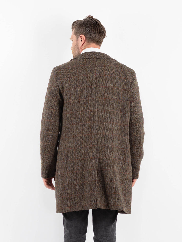 Vintage 00's Men Harris Tweed Coat in BrownZ1731