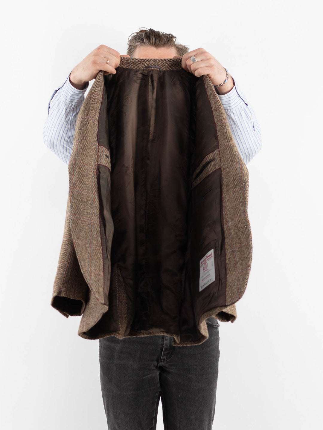 Vintage 00's Men Harris Tweed Jacket in BeigeZ1732