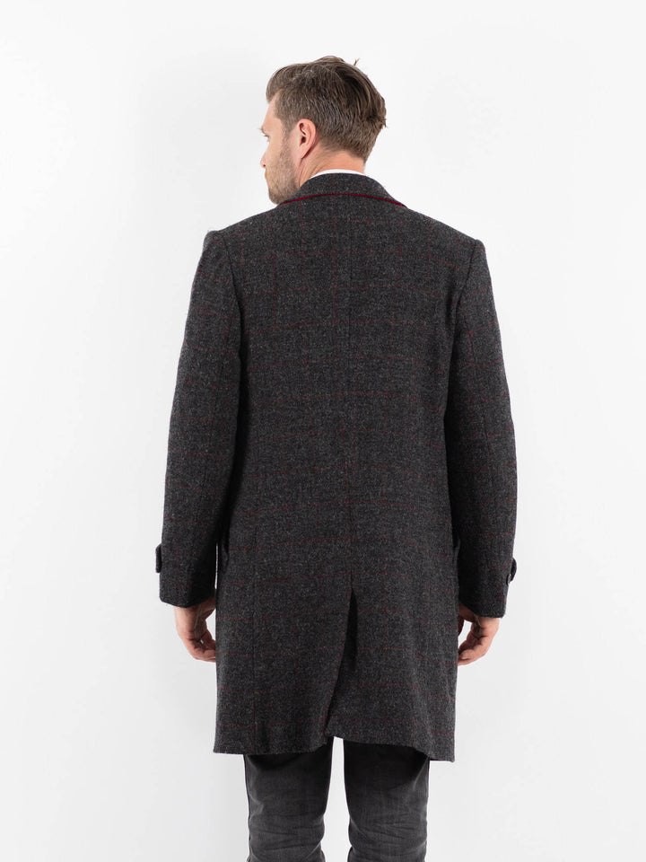 Vintage 00's Men Harris Tweed Coat in GrayZ1733