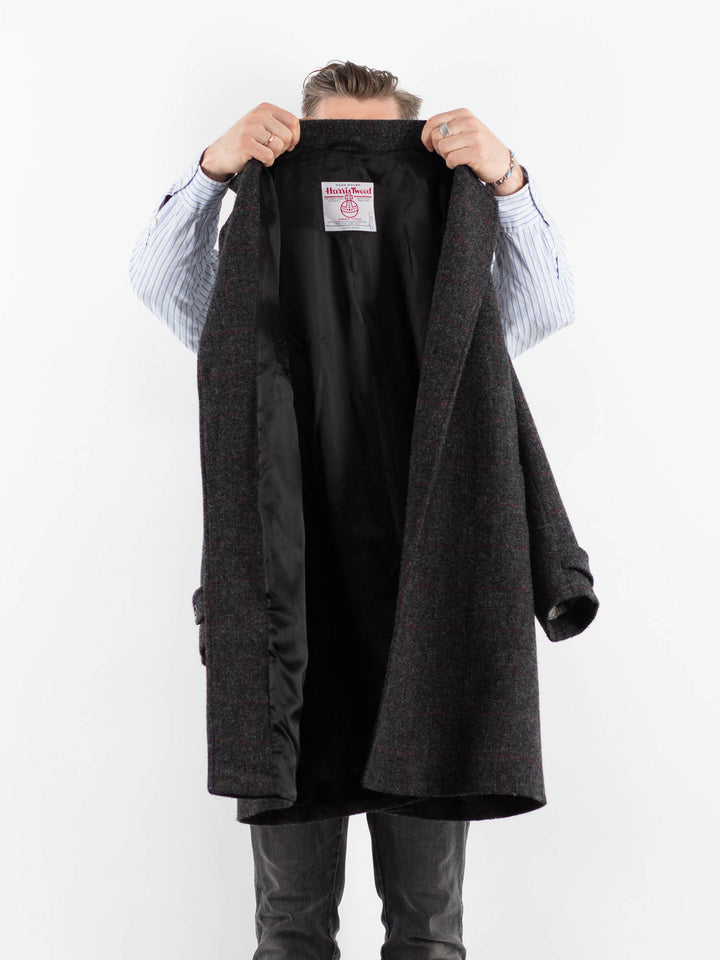 Vintage 00's Men Harris Tweed Coat in GrayZ1733