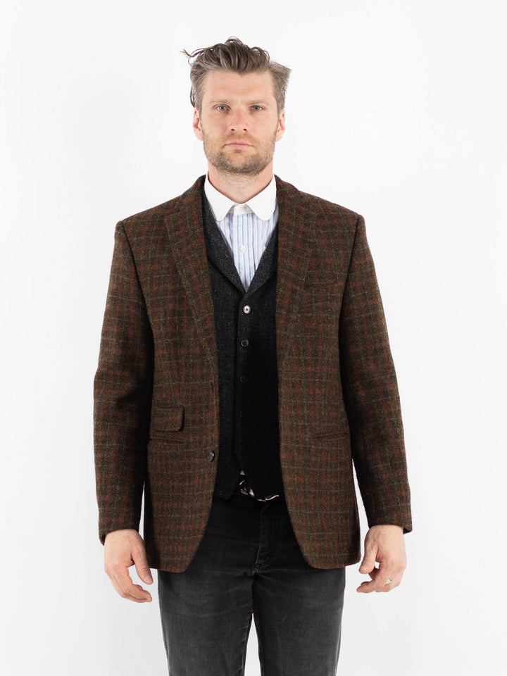 Vintage 00's Men Harris Tweed Jacket in BrownZ1729