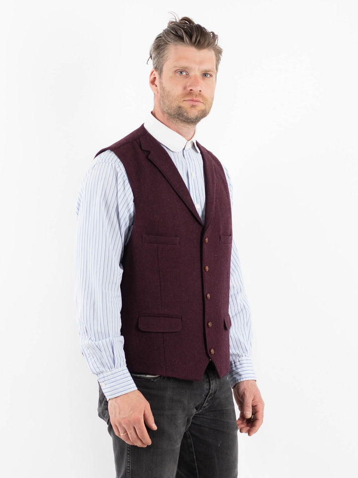 Vintage 00's Men Tweed Vest in RedZ1712