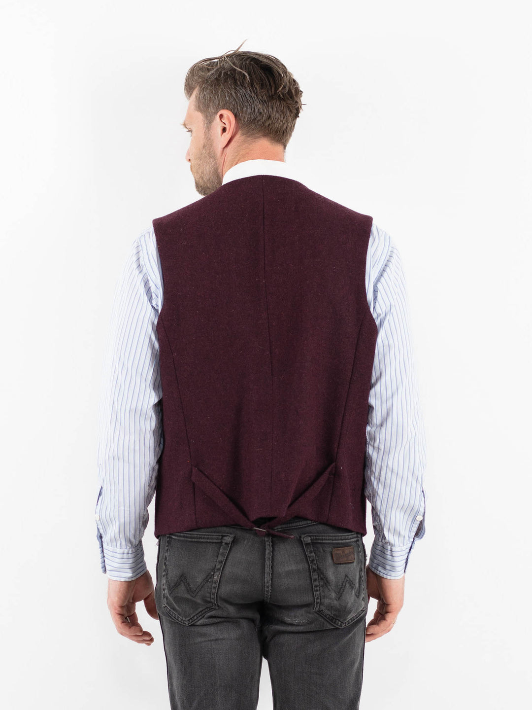 Vintage 00's Men Tweed Vest in RedZ1712