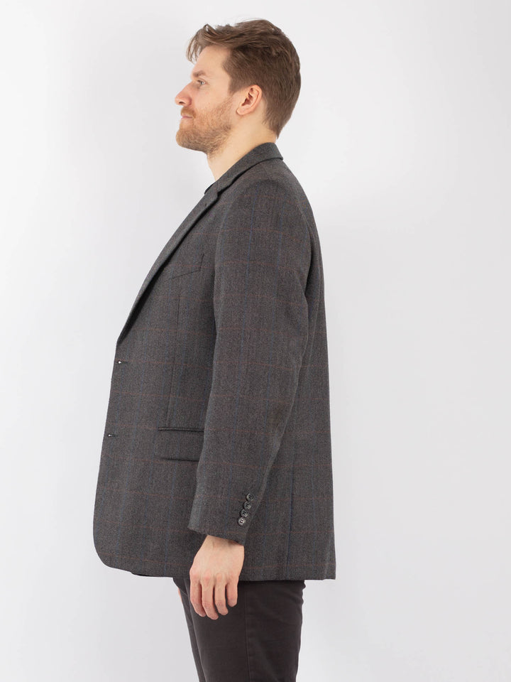 Vintage 00's Men Wool Blazer Jacket in GrayZ1297