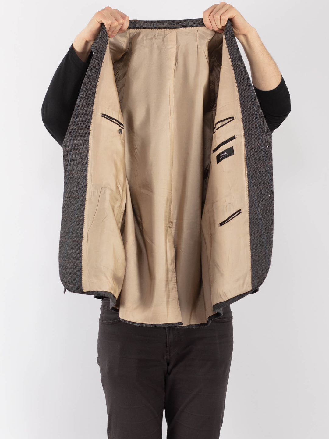 Vintage 00's Men Wool Blazer Jacket in GrayZ1297