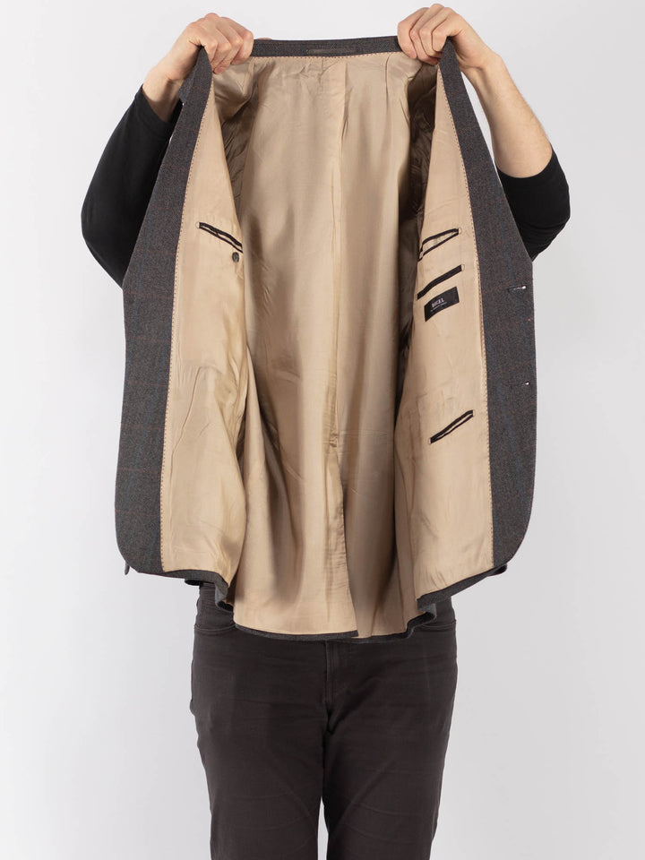 Vintage 00's Men Wool Blazer Jacket in GrayZ1297