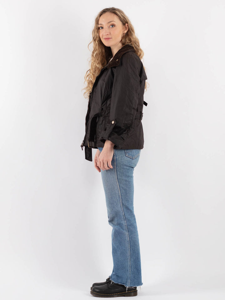 Vintage 00's Women Waxed Cotton Jacket in Brown - NorthernGrip