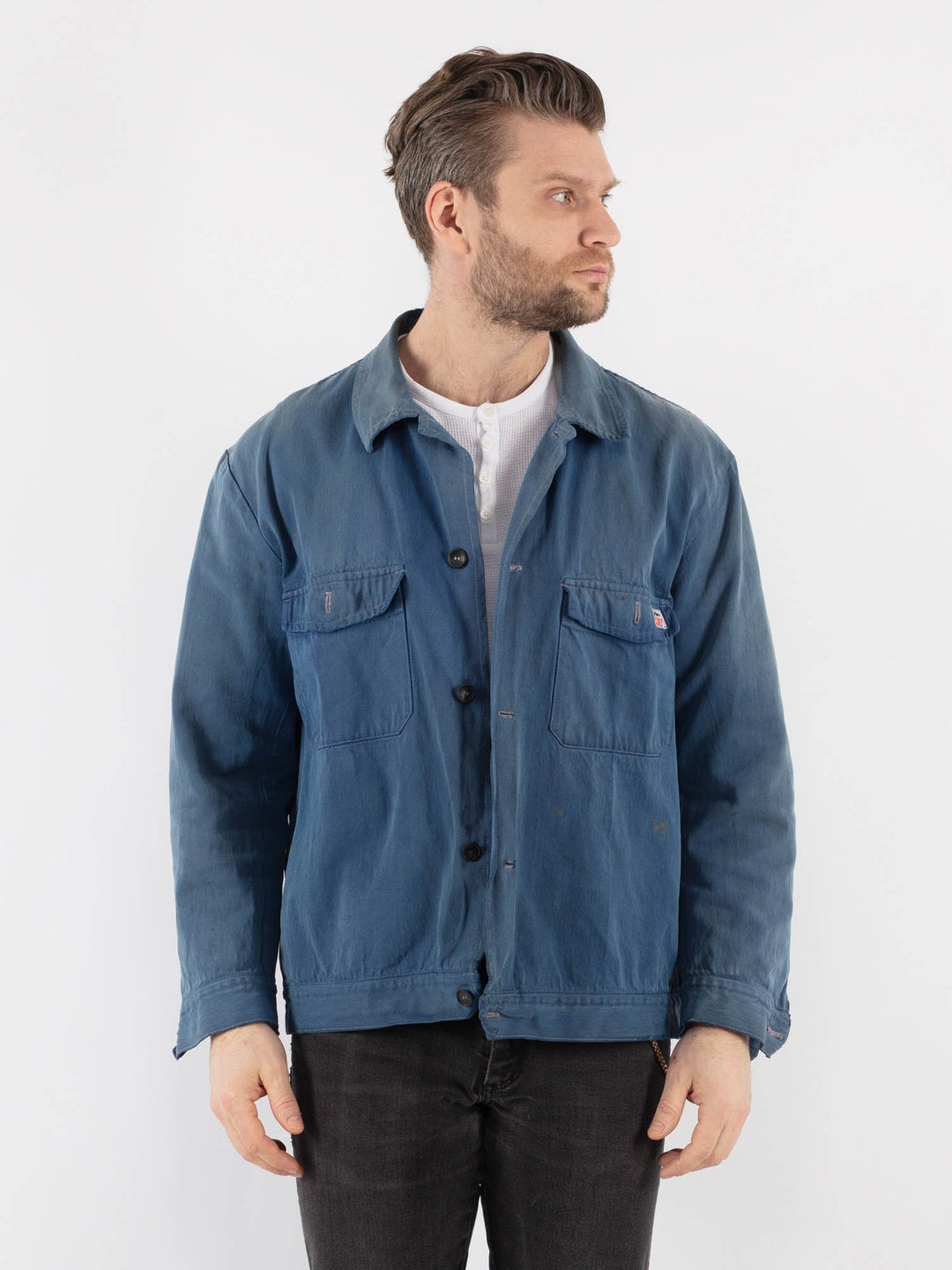 Vintage 60's Men Work Jacket in Blue