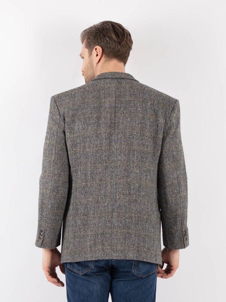Vintage 70's Men Harris Tweed Jacket in GrayZ1206