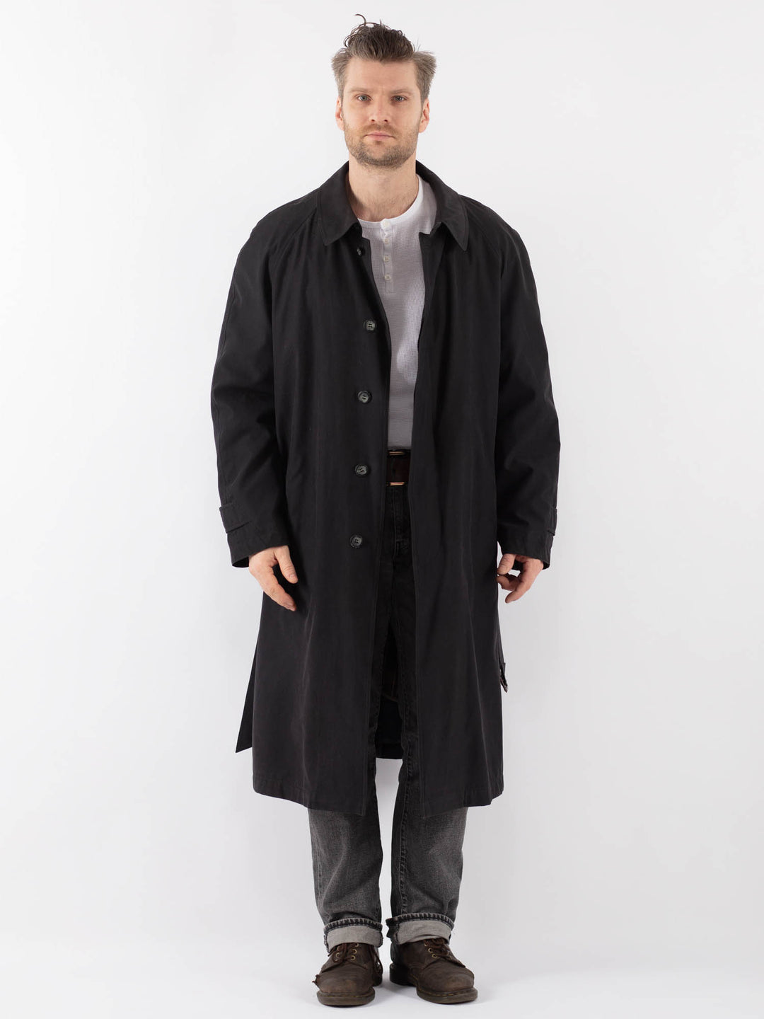 Vintage 70's Men Trench Coat in BlueZ1092