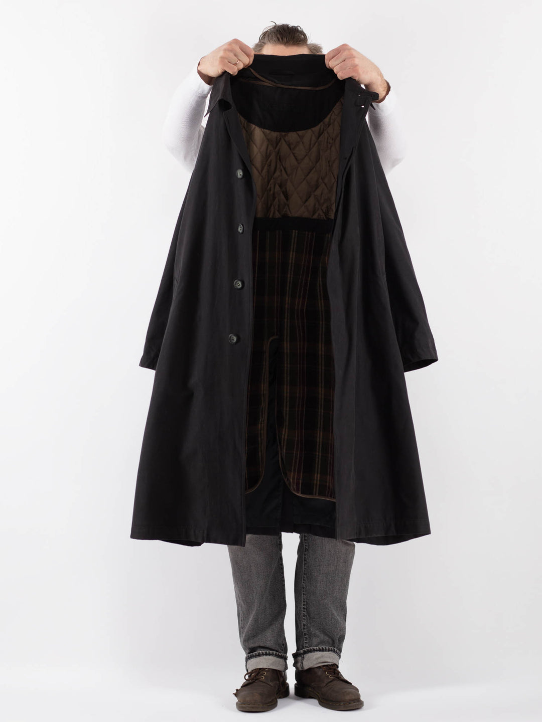 Vintage 70's Men Trench Coat in BlueZ1092