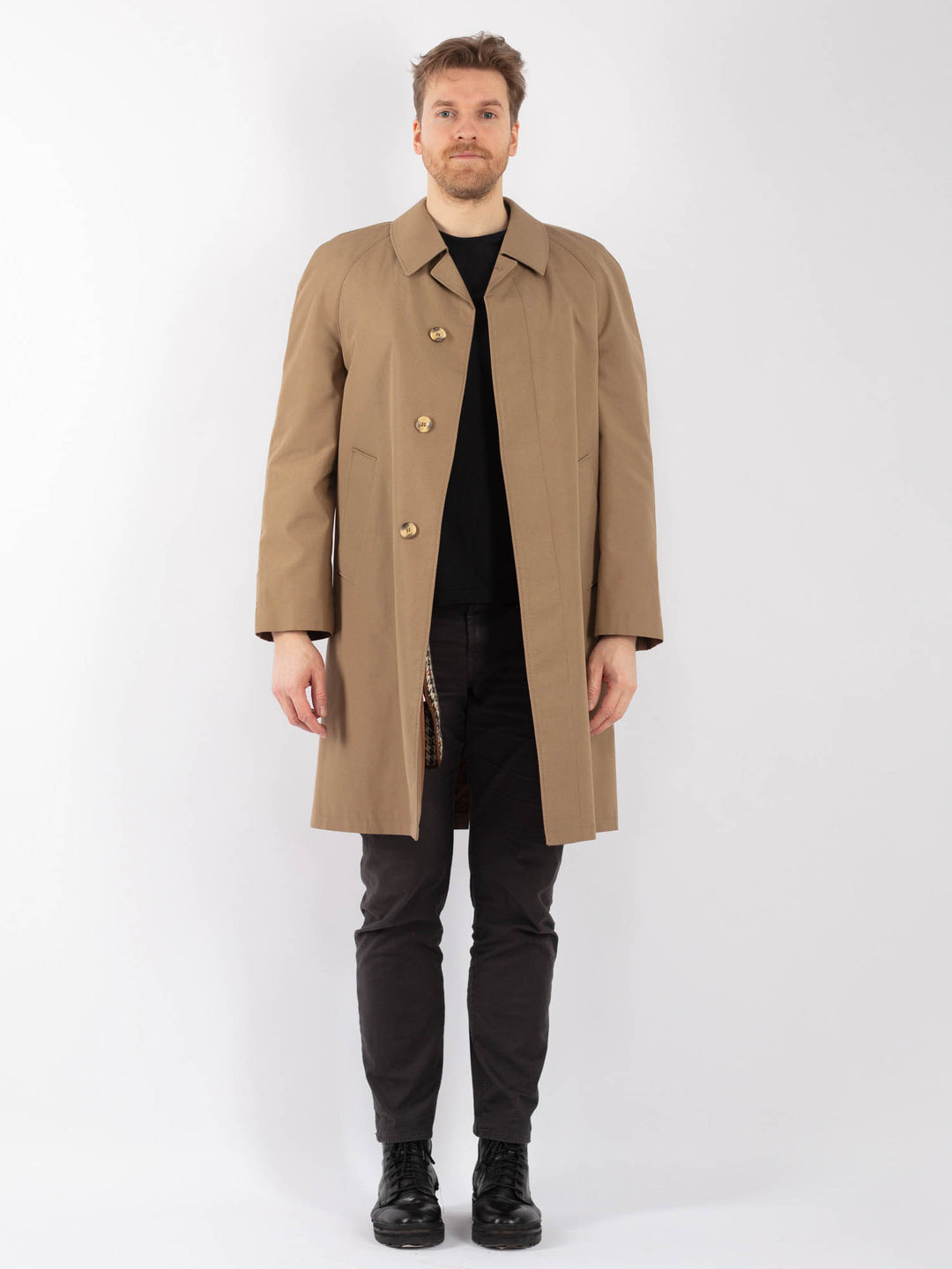 Vintage 70's Men Mac Coat in BeigeZ1256