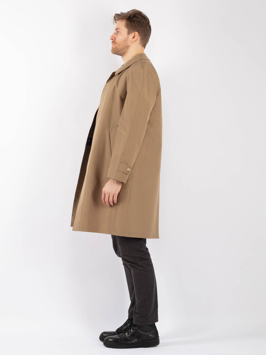 Vintage 70's Men Mac Coat in BeigeZ1256