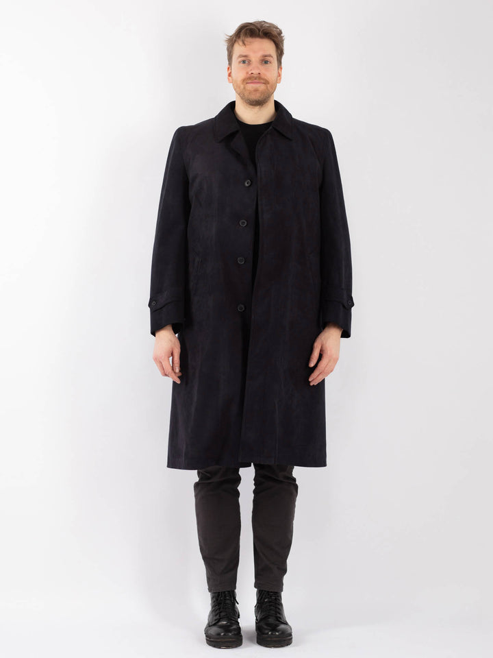Vintage 70's Men Mac Coat in BlackZ1257