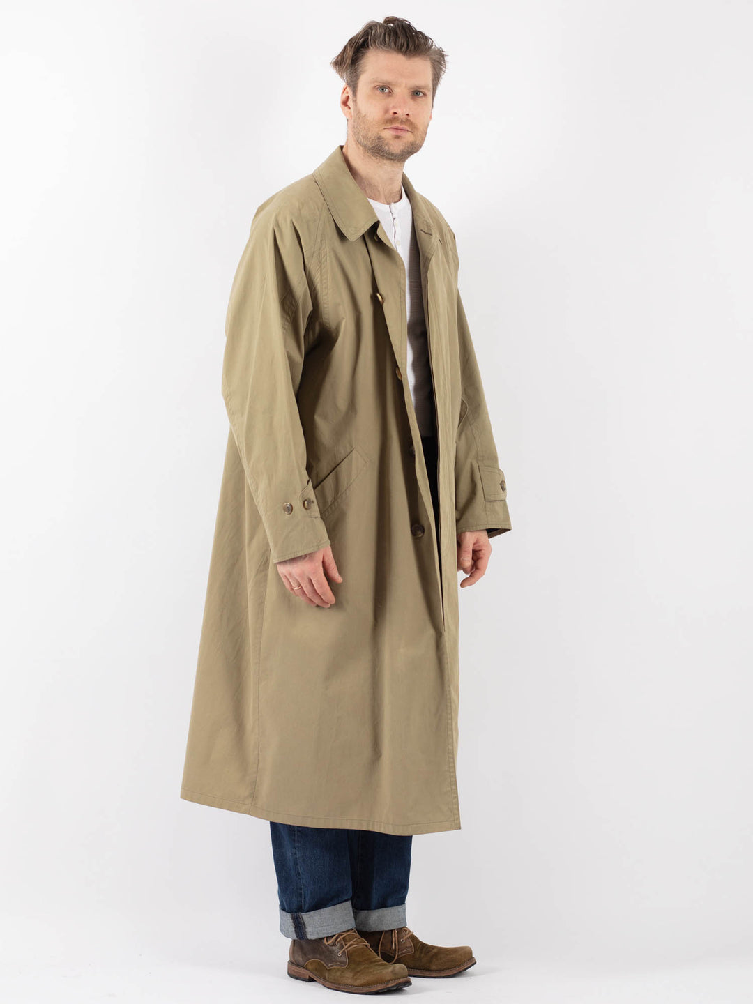 Vintage 70's Men Mac Coat in BeigeZ1214