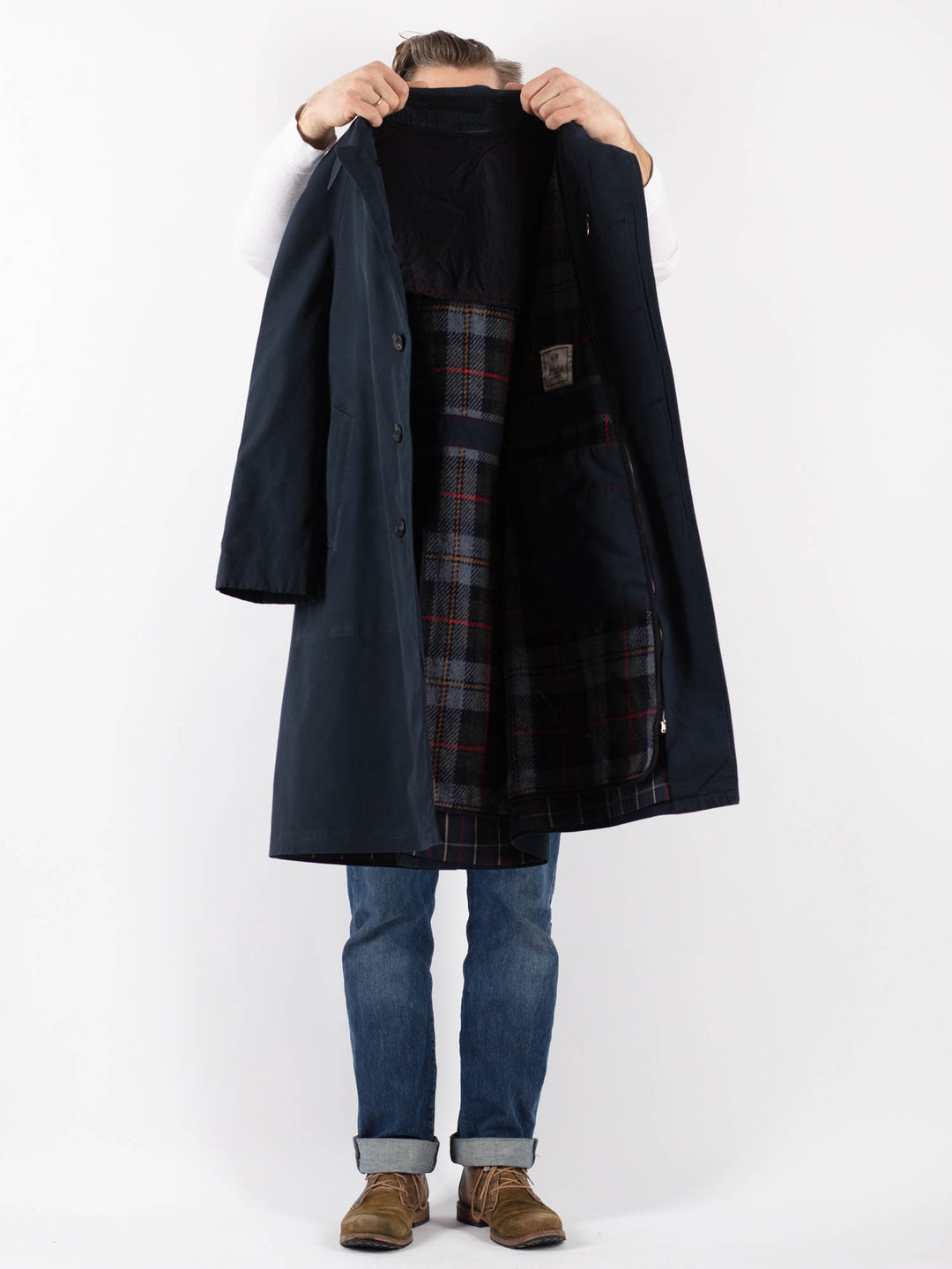 Vintage 70's Men Mac Coat in BlueZ1217