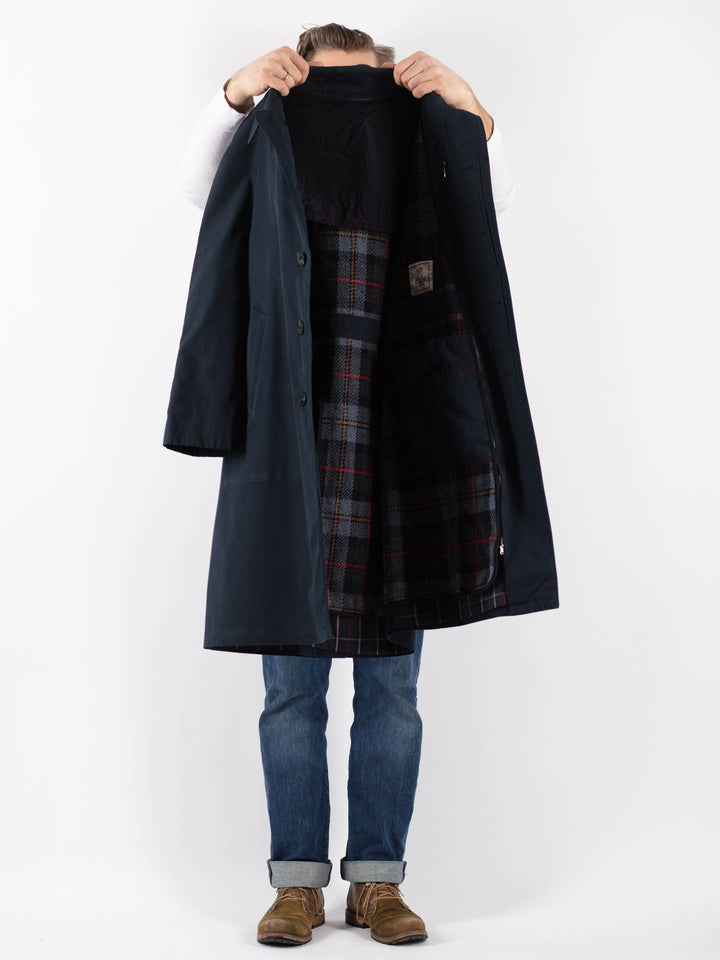 Vintage 70's Men Mac Coat in BlueZ1217