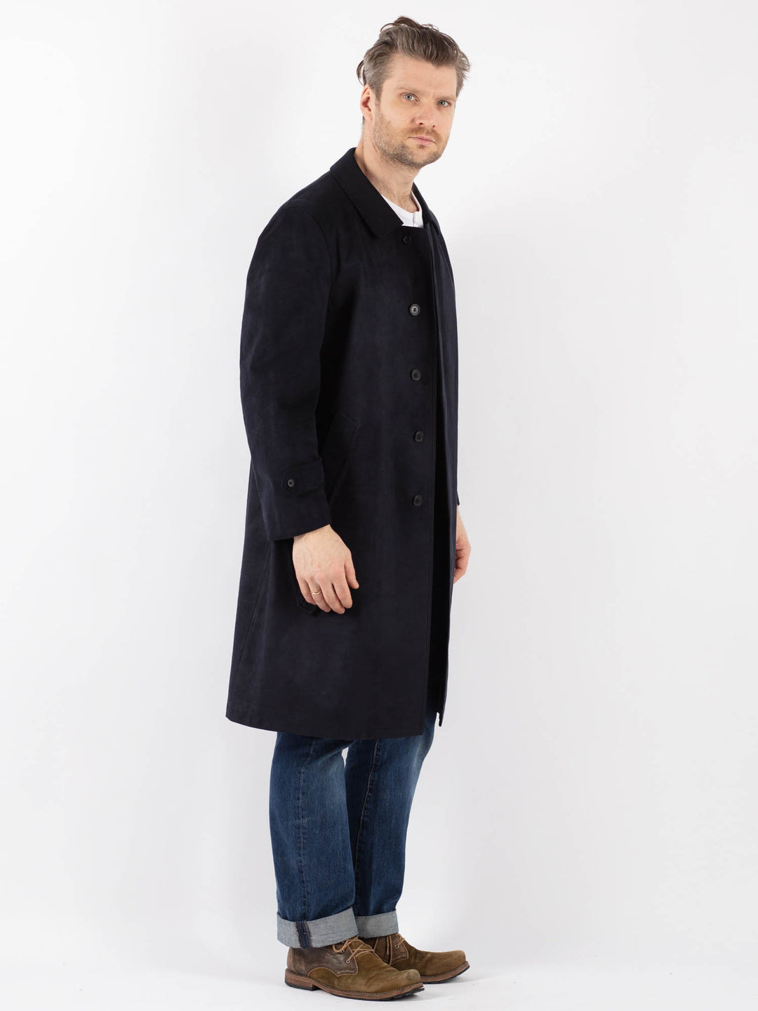 Vintage 70's Men Mac Coat in BlueZ1219