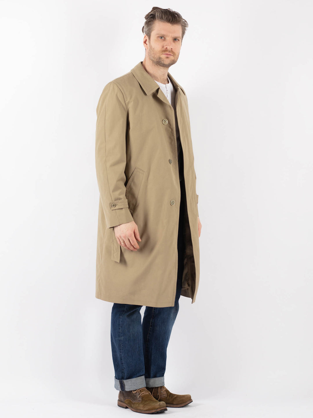 Vintage 70's Men Mac Coat in BeigeZ1220