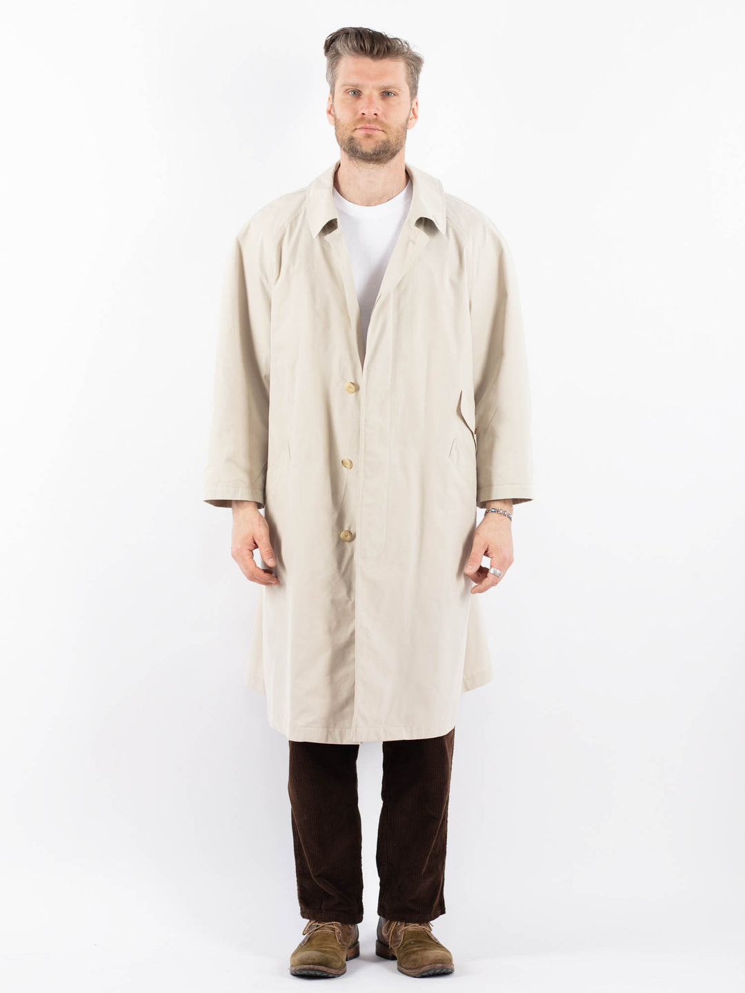 Vintage 70's Men Mac Coat in BeigeZ1663