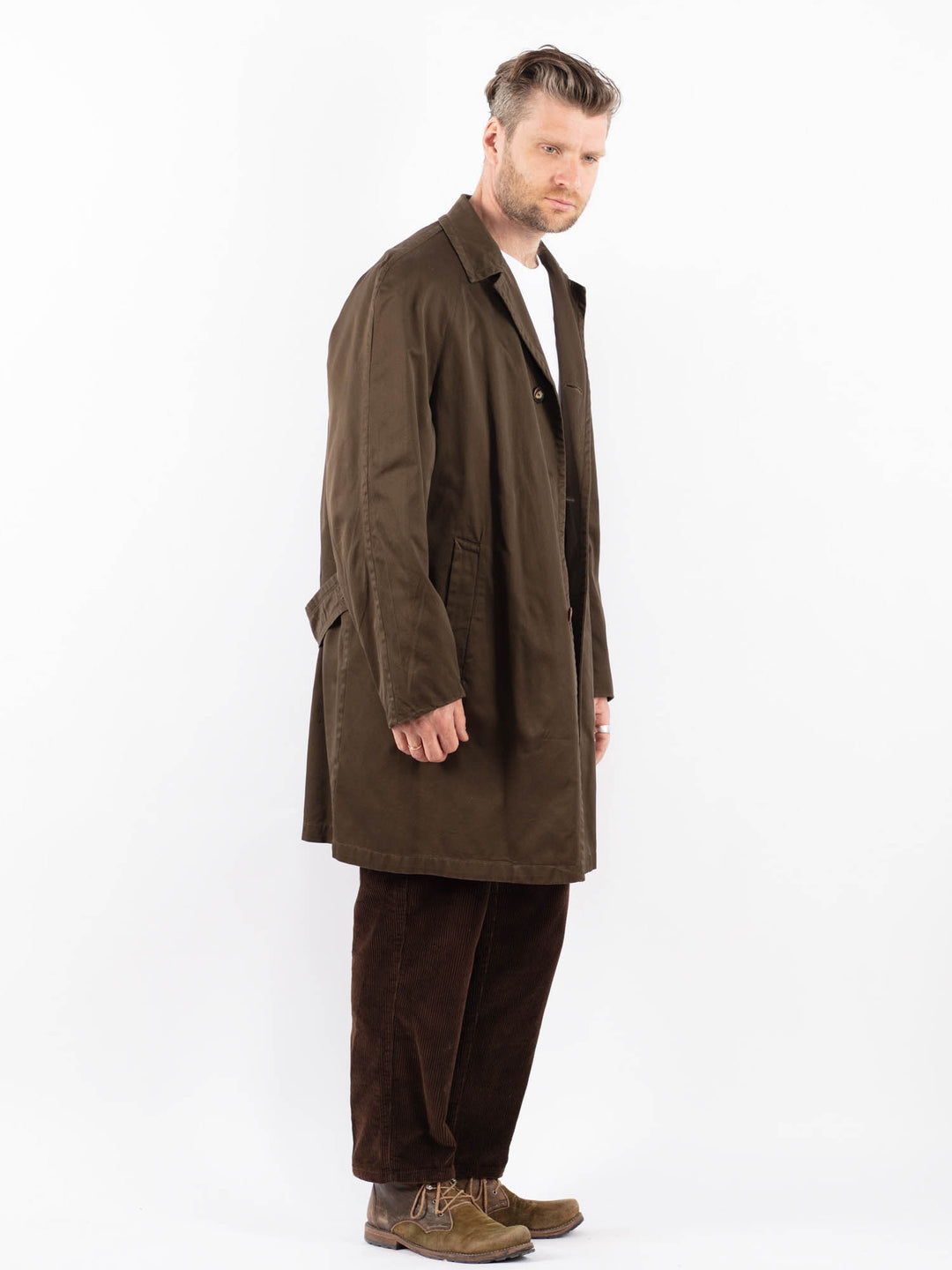 Vintage 70's Men Mac Coat in BrownZ1666