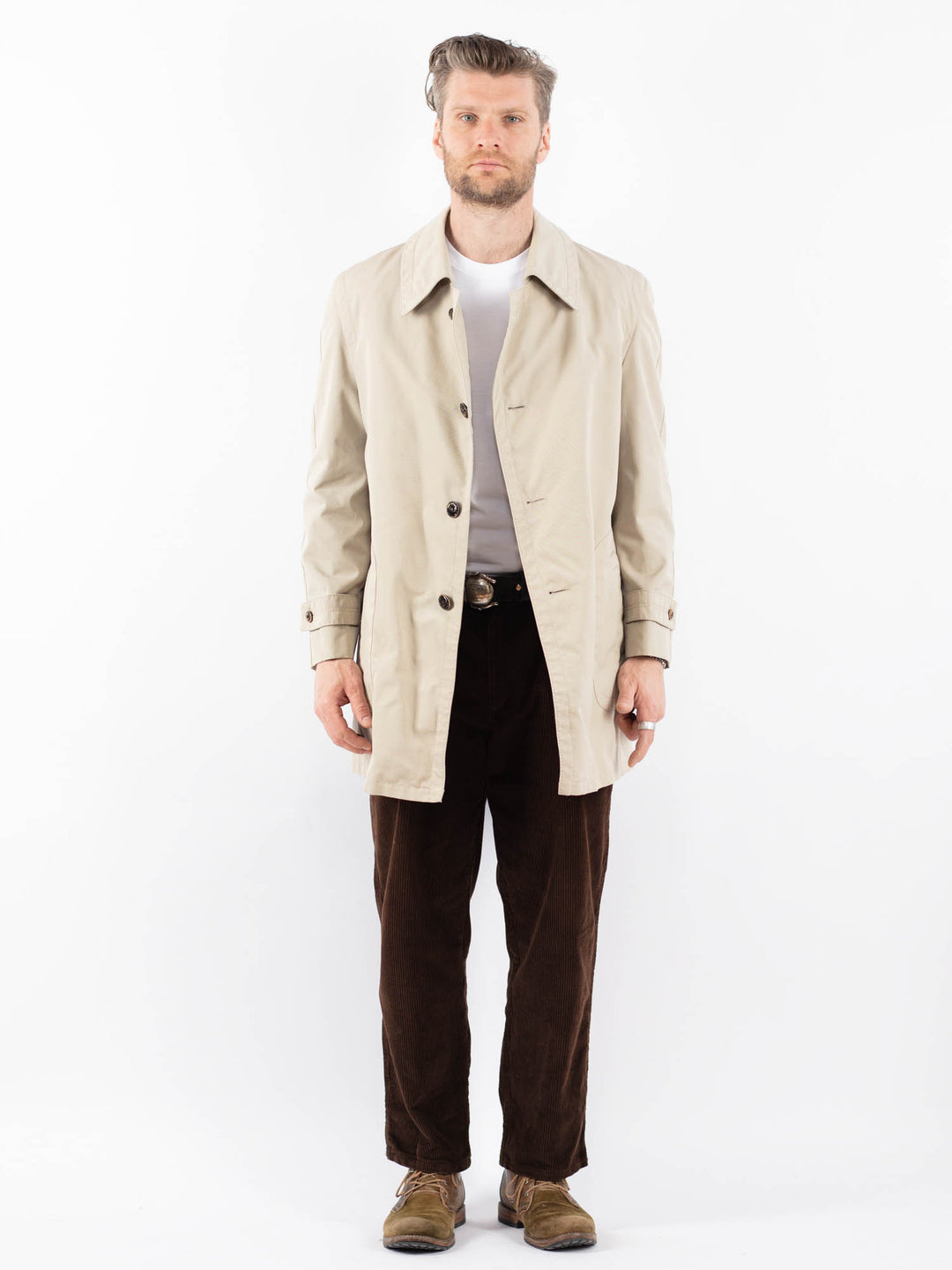 Vintage 70's Men Trench Coat in BeigeZ1669