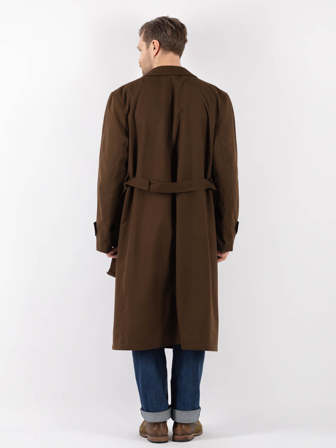 Vintage 70's Men Mac Coat in BrownZ1233