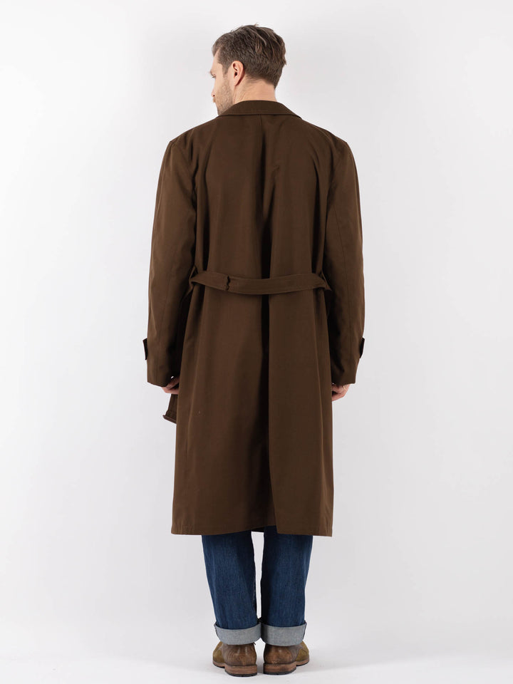 Vintage 70's Men Mac Coat in BrownZ1233