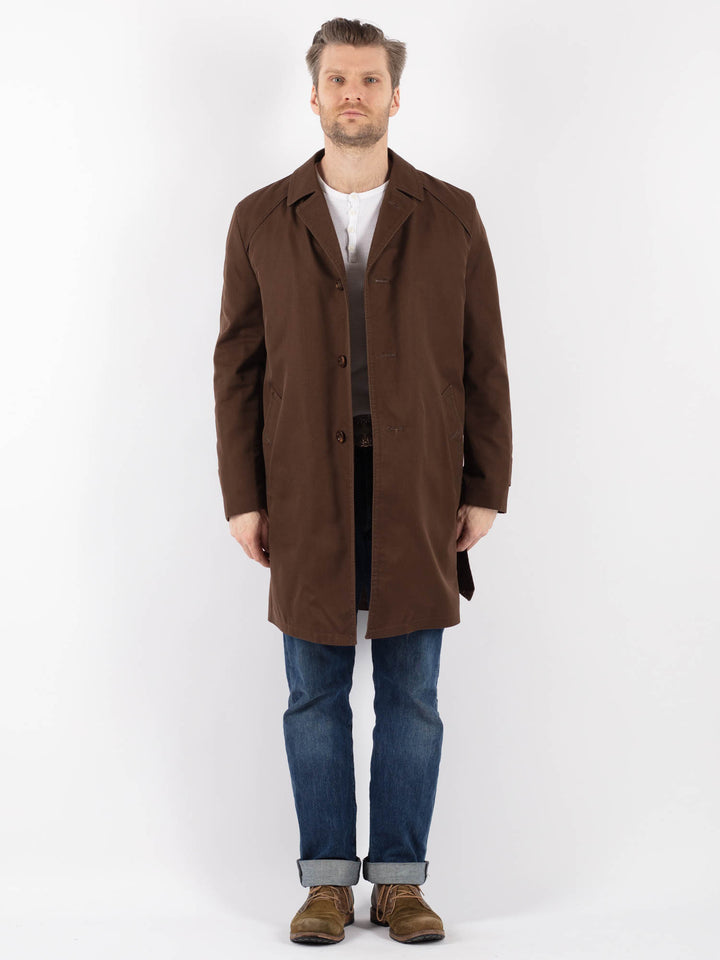 Vintage 70's Men Mac Coat in BrownZ1234