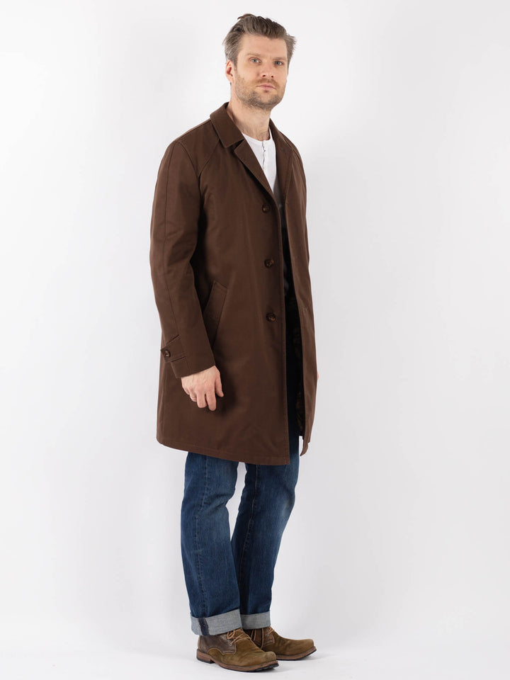 Vintage 70's Men Mac Coat in BrownZ1234