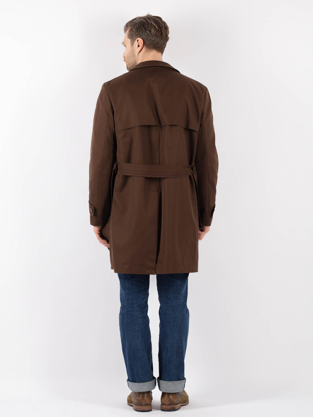 Vintage 70's Men Mac Coat in BrownZ1234