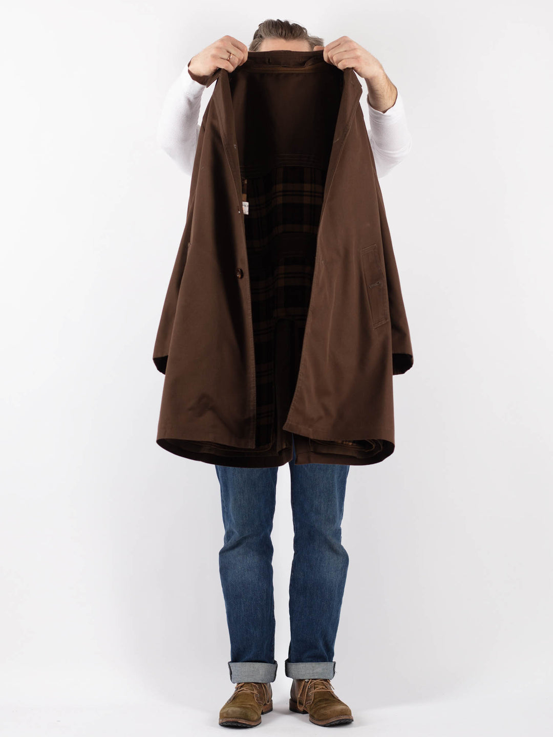 Vintage 70's Men Mac Coat in BrownZ1234