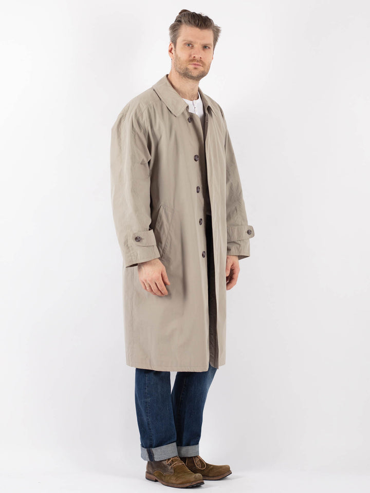 Vintage 70's Men Mac Coat in BeigeZ1235